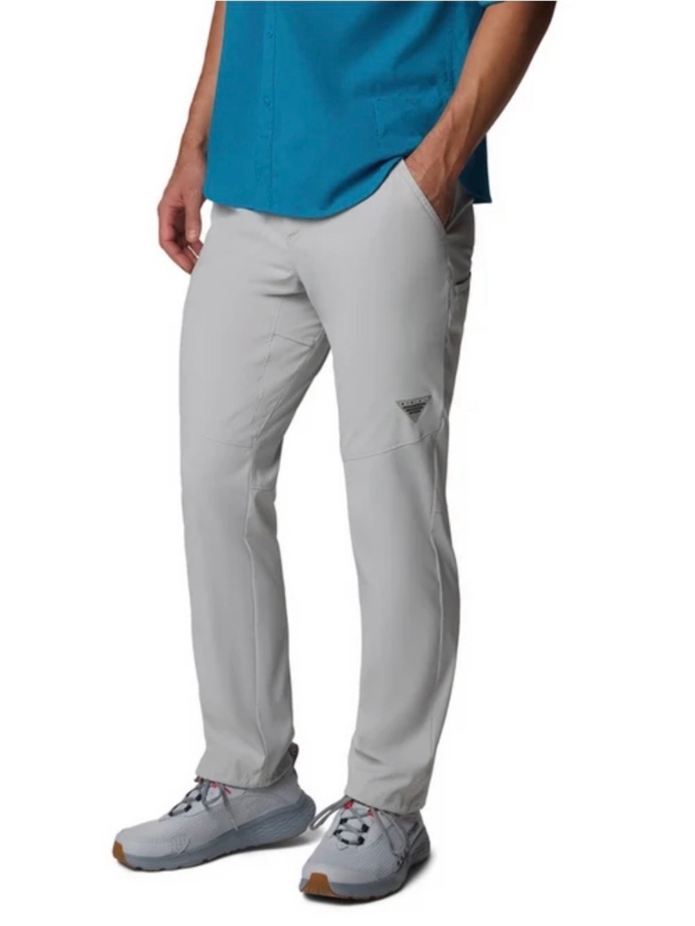 Columbia Shadowcaster guide Light Gray Fishing Hiking Travel Pants SZ 42